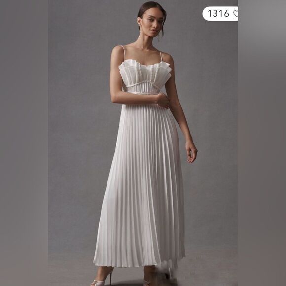 Anthropologie Acler Sanna Pleated Maxi Dress/ size 4 - Picture 1 of 10